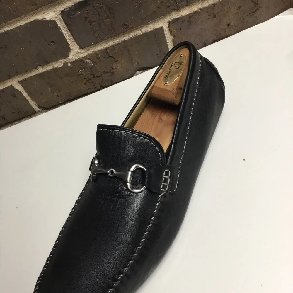Robert Zur Black Leather Bit-Detail Loafers